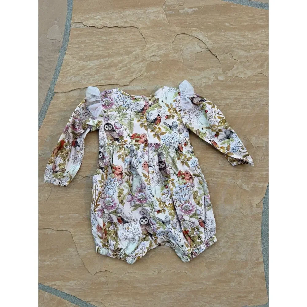 Tutu Du Monde Bebe Infant Girl Floral Woodland Sequin Romper 18-24 Months